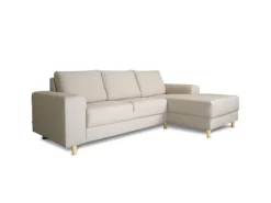ebuy24 Nordic Sofa mit Chaiselong Rechts Gewendet Hell Beige