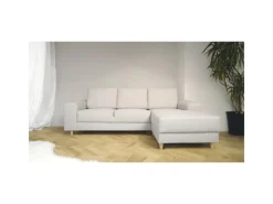 ebuy24 Nordic Sofa mit Chaiselong Rechts Gewendet Hell Beige