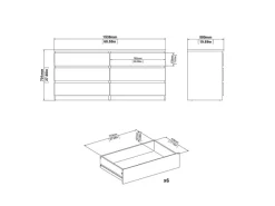 Hot ebuy24 Noulan Kommode 6 Schubladen Weißes Esche Dekor