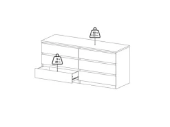 Hot ebuy24 Noulan Kommode 6 Schubladen Weißes Esche Dekor