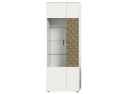 ebuy24 Prisma Vitrinenschrank 2 Türen Weiß