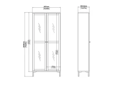 Best ebuy24 Roma Vitrinenschrank 2 Türen Matt Schwarz