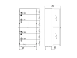 Best ebuy24 Roma Vitrinenschrank 2 Türen Matt Schwarz