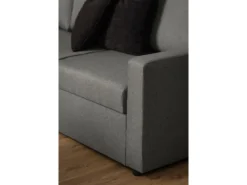 ebuy24 Sacramento Ecksofa Versteckte Aufbewahrung und Ausziehbares Bett HellGrau