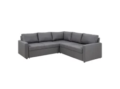 ebuy24 Sacramento Ecksofa Versteckte Aufbewahrung und Ausziehbares Bett Grau