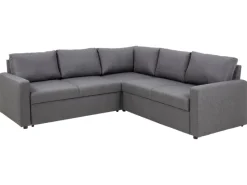 ebuy24 Sacramento Ecksofa Versteckte Aufbewahrung und Ausziehbares Bett Grau