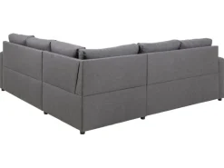 ebuy24 Sacramento Ecksofa Versteckte Aufbewahrung und Ausziehbares Bett Grau