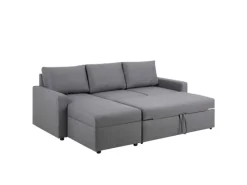 Online ebuy24 Sander Schlafsofa mit Ottomane Aufbewahrung und Auszug Hellgrau