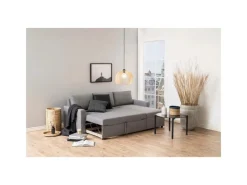 Online ebuy24 Sander Schlafsofa mit Ottomane Aufbewahrung und Auszug Hellgrau