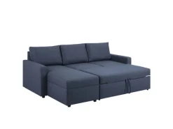 ebuy24 Sander Schlafsofa mit Ottomane Aufbewahrung und Auszug Blau