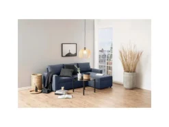 ebuy24 Sander Schlafsofa mit Ottomane Aufbewahrung und Auszug Blau