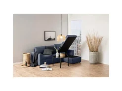 ebuy24 Sander Schlafsofa mit Ottomane Aufbewahrung und Auszug Blau