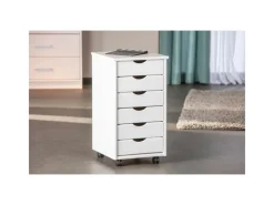 ebuy24 Simra Kommode Rollcontainer 6 Schubladen Weiss
