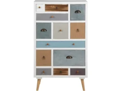 ebuy24 Thames Kommode in Weiß mit 13 Verschiedenfarbigen Schubladen