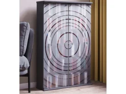 ebuy24 TilanoL Vitrinenschrank CD DVD 6 Ablagen 2 Türen Anthrazit