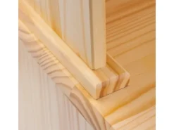 Best ebuy24 Toswa Vitrinenschrank 3 Türen 2 Glastüren 3 Schubladen 2 Offene Fächer Natur