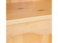 Best ebuy24 Toswa Vitrinenschrank 3 Türen 2 Glastüren 3 Schubladen 2 Offene Fächer Natur