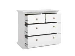 Outlet ebuy24 Venedig Kommode mit 2 Kleinen und 2 Grossen Schubladen Weiss