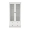 Clearance ebuy24 Venedig Vitrinenschrank 2-Türig mit 2 Schubladen Breite 97 cm Höhe 201 cm Weiß