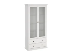 Clearance ebuy24 Venedig Vitrinenschrank 2-Türig mit 2 Schubladen Breite 97 cm Höhe 201 cm Weiß