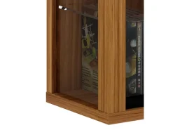 ebuy24 Vitrosa Maxi Vitrinenschrank Wandhängend mit 2 Glastüren 8 Glasböden Kern-Nussbaum Dekor