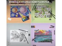 ECD Germany 109 Teiliges Malset mit Holzkoffer Zeichen und Malkoffer für Kinder