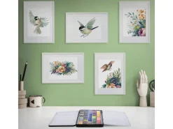 ECD Germany Aquarellfarben Set 48 Farben in Tragbarer Box Vollaquarell Palette