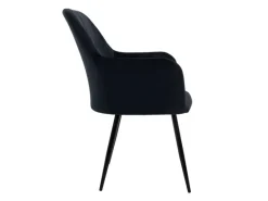 ECD Germany 2er Set Esszimmerstühle Küchenstühle Schwarz aus Samt