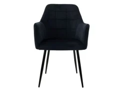 ECD Germany 2er Set Esszimmerstühle Küchenstühle Schwarz aus Samt