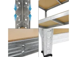 Outlet ECD Germany 2Er Werkstattregal 160x80x40cm bis 320kg aus Metall 4 MDF-Platten