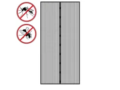 Discount ECD Germany Fliegengitter Tür Insektenschutz Schwarz 100 x 210 cm Klebmontage