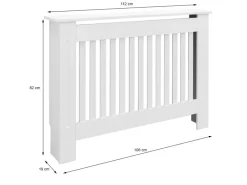 ECD Germany Heizkörperverkleidung Landhausstil 112x19x82cm Weiß aus MDF Lackiert