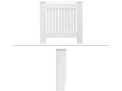 ECD Germany Heizkörperverkleidung Landhausstil 78x19x82 cm Weiß aus MDF Lackiert