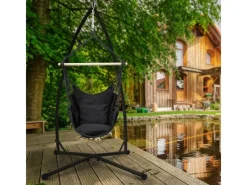 Hot ECD Germany Hängesesselgestell Schwarz 208 cm Belastung bis 120kg Stahlrohr