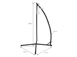 Hot ECD Germany Hängesesselgestell Schwarz 208 cm Belastung bis 120kg Stahlrohr