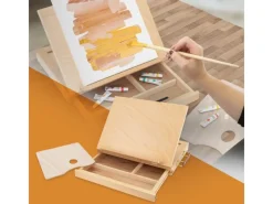 Sale ECD Germany Tischstaffelei Holz mit Schublade und Palette Holzstaffelei Klein