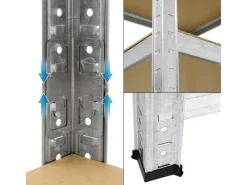 ECD Germany Werkstattregal Eckregal 180x70x40 cm bis 750 kg 5 MDF-Platten Eck