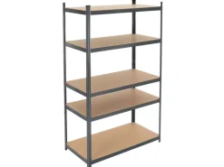 ECD Germany Werkstattregal 200x100x60 cm Anthrazit Metall 5 MDF Böden bis 875kg