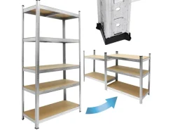 Hot ECD Germany Werkstattregal 200x100x50 cm Verzinkt bis 750 kg 5 MDF-Platten