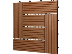 Discount ECD Germany WPC Terrassenfliesen 30x30 cm 33er Spar Set Mosaik Hellbraun