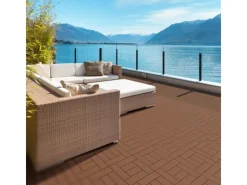 Discount ECD Germany WPC Terrassenfliesen 30x30 cm 33er Spar Set Mosaik Hellbraun