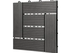 Best ECD Germany WPC Terrassenfliesen 30x30 cm 11Er Spar Set Mosaik Anthrazit