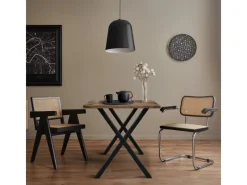 Hot ECD Germany 2x Tischbeine X-Design X-Form 60x72 cm Schwarz Stahl Industriedesign