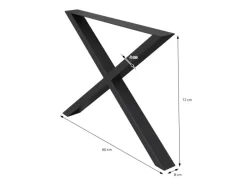Hot ECD Germany 2x Tischbeine X-Design X-Form 60x72 cm Schwarz Stahl Industriedesign