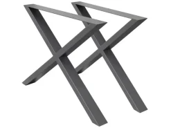 ECD Germany 2x Tischbeine X-Design X-Form 60 x 72 cm Anthrazit Industriedesign