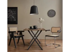 ECD Germany 2x Tischbeine X-Design X-Form 60 x 72 cm Anthrazit Industriedesign