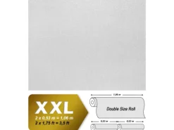 EDEM 80357BR60 Decken Wand Vliestapete Struktur zum Überstreichen 25,05 m x 1,06 m 26,50 m2 Weiß