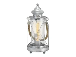 Online Eglo Tischleuchte Bradford Silberfarben Antik Ø 14 cm x 33 cm 1-flammig