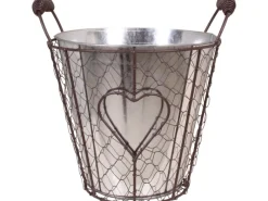 Eimer mit Metallnetz und Griffen 25 cm x 16 cm x 22 cm