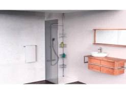 Eisl Teleskop Duschablage Ecke mit 4 Duschkörben Edelstahl